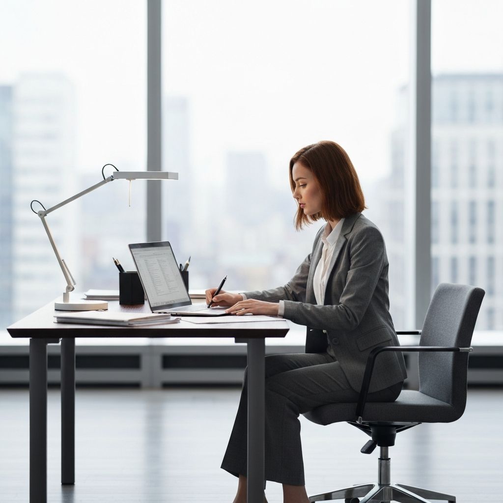 Profesionálna účtovníčka pri práci